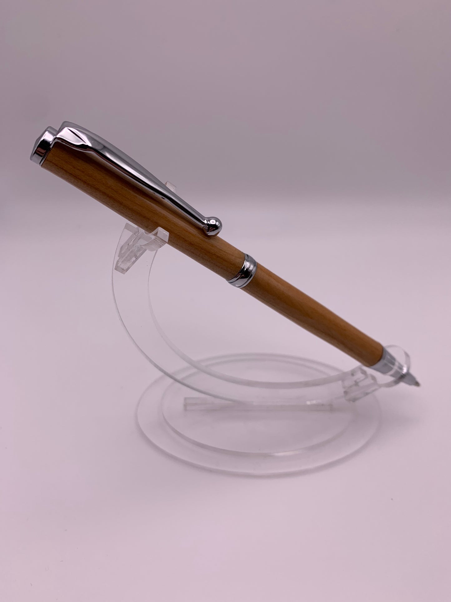 Handmade Wooden Pen: Cherry Slimline Pen in Chrome