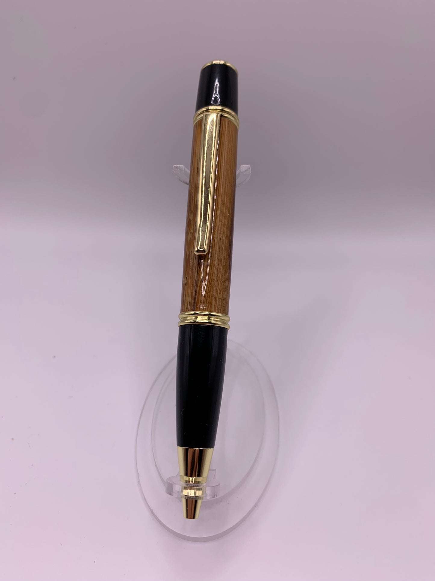 Handmade wooden pen: Zebrawood Gatsby Black and Gold