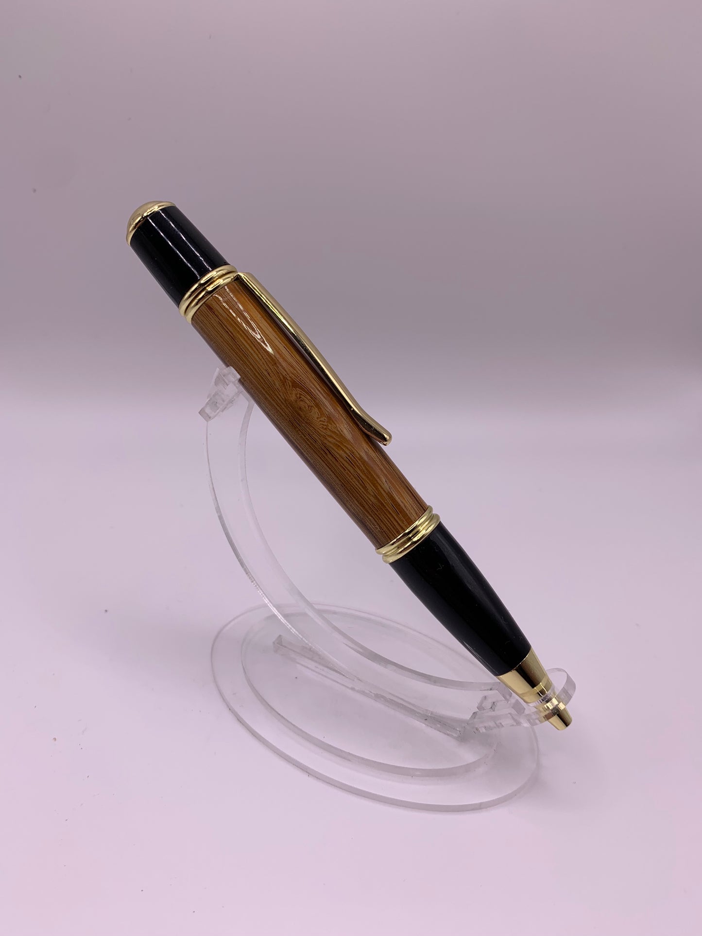 Handmade wooden pen: Zebrawood Gatsby Black and Gold