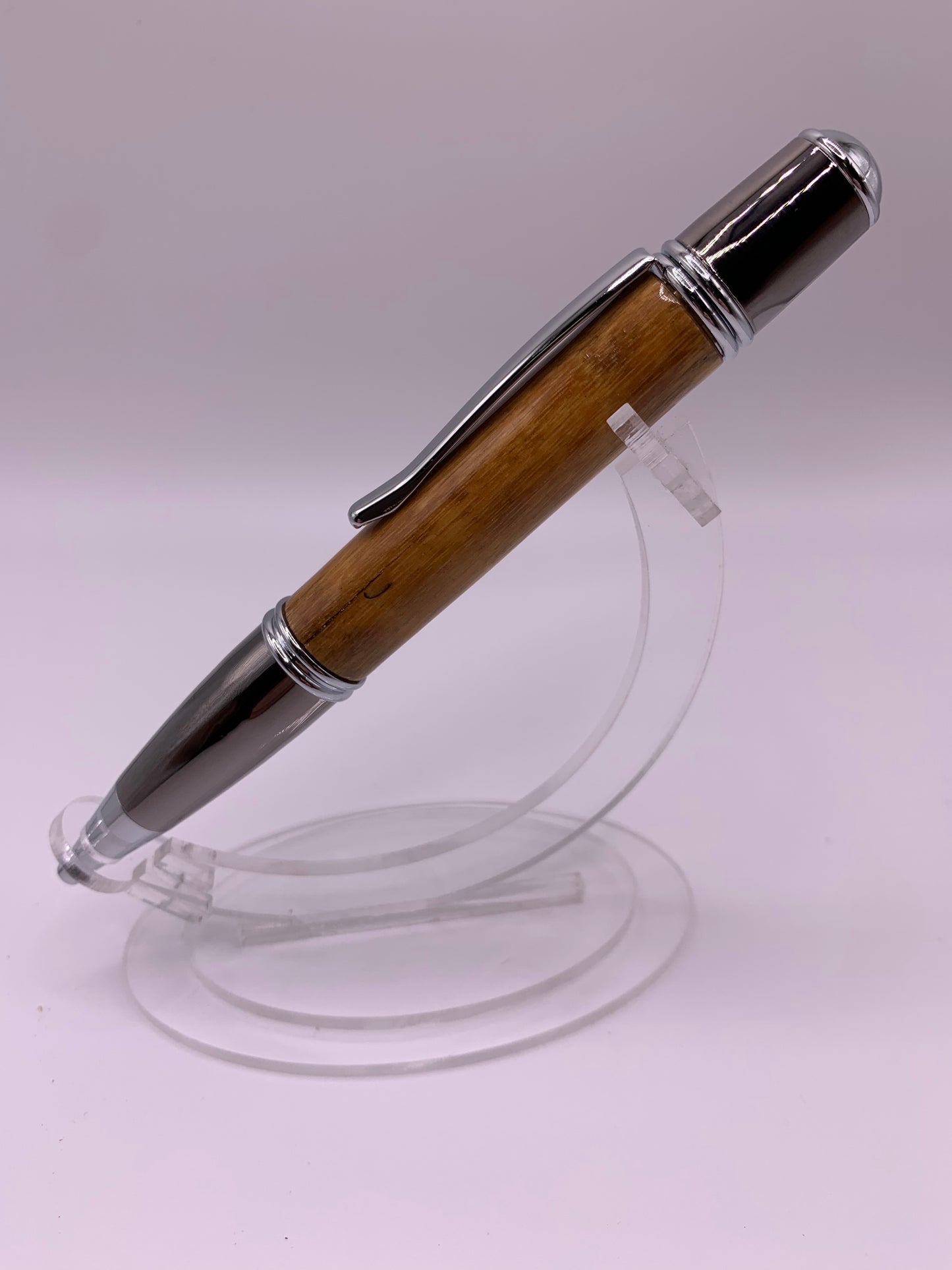 Handmade Wooden Pen: Spalted Tamarind Gatsby in Gunmetal and Chrome