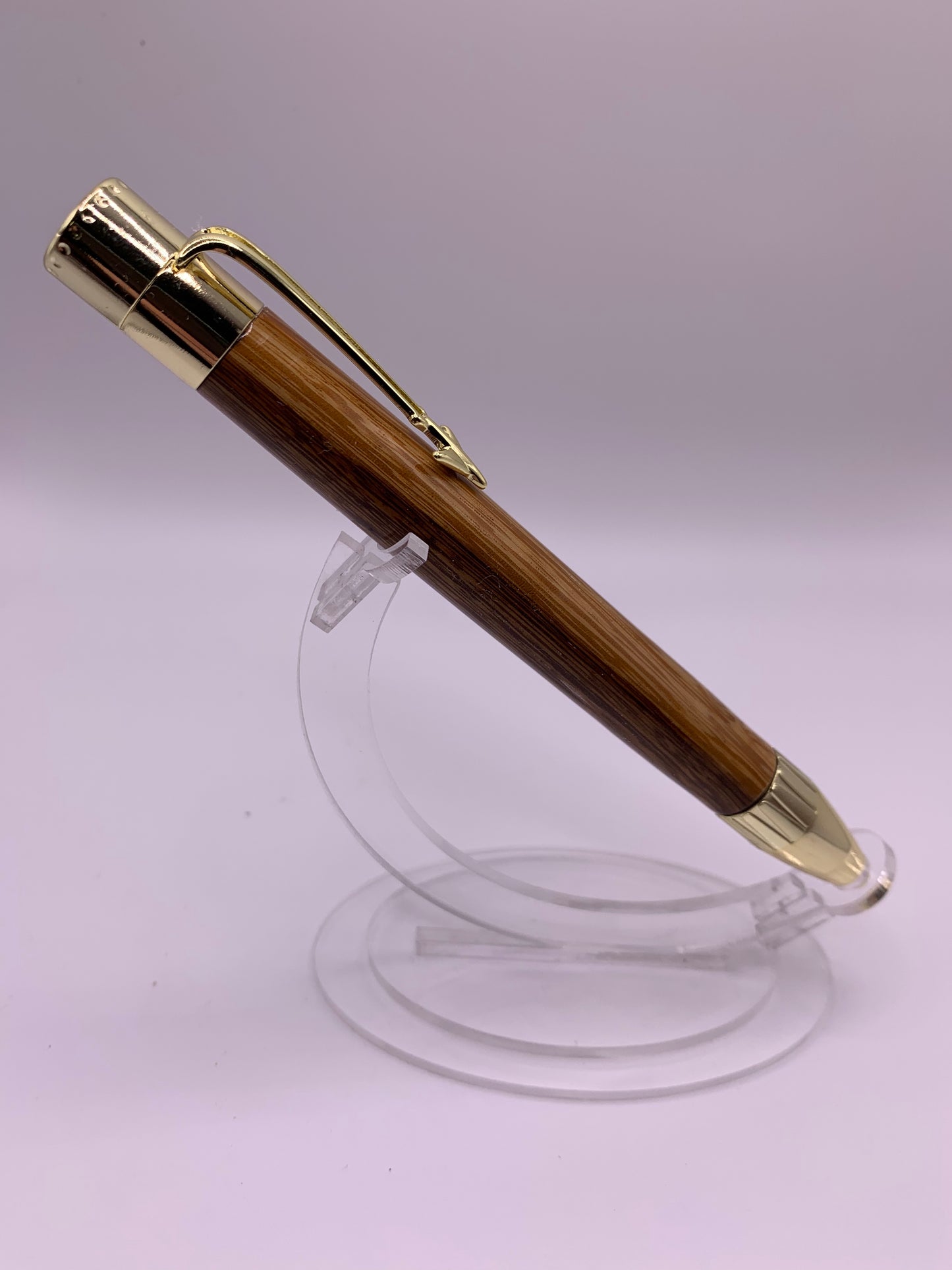 Handmade Wooden Pen: Zebrawood Jet Pen in Gold