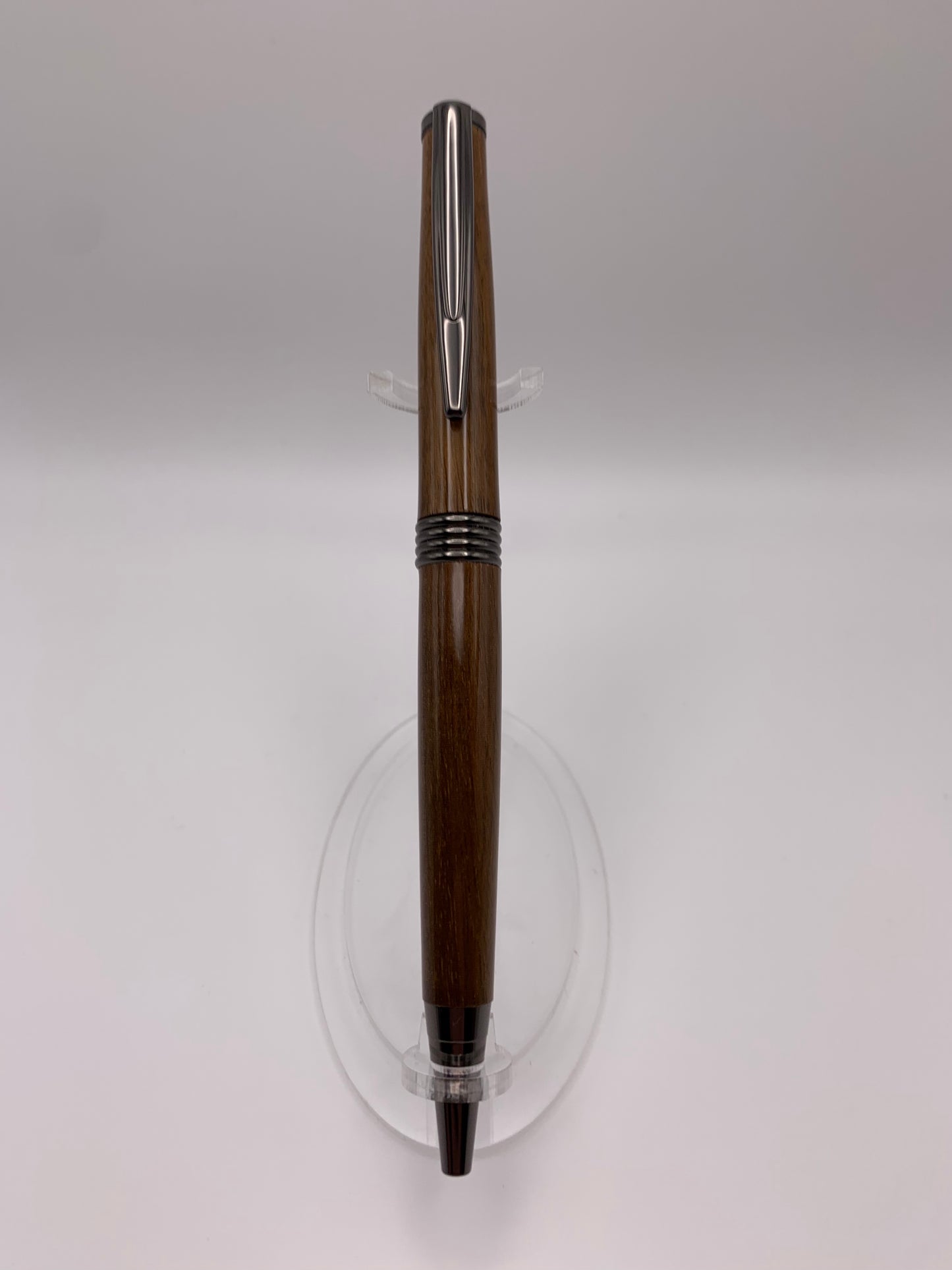 Handmade Wooden Pen: Walnut Trimline Pen in Gunmetal