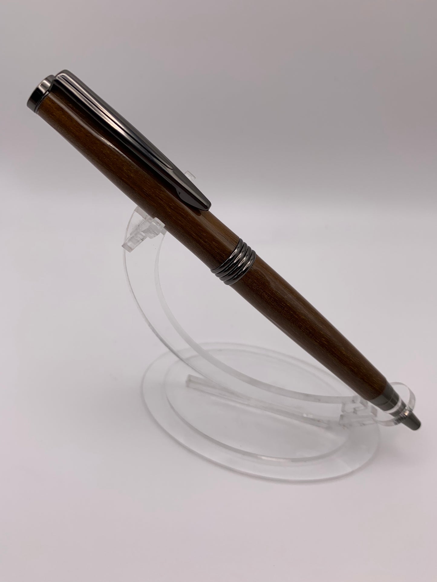 Handmade Wooden Pen: Walnut Trimline Pen in Gunmetal