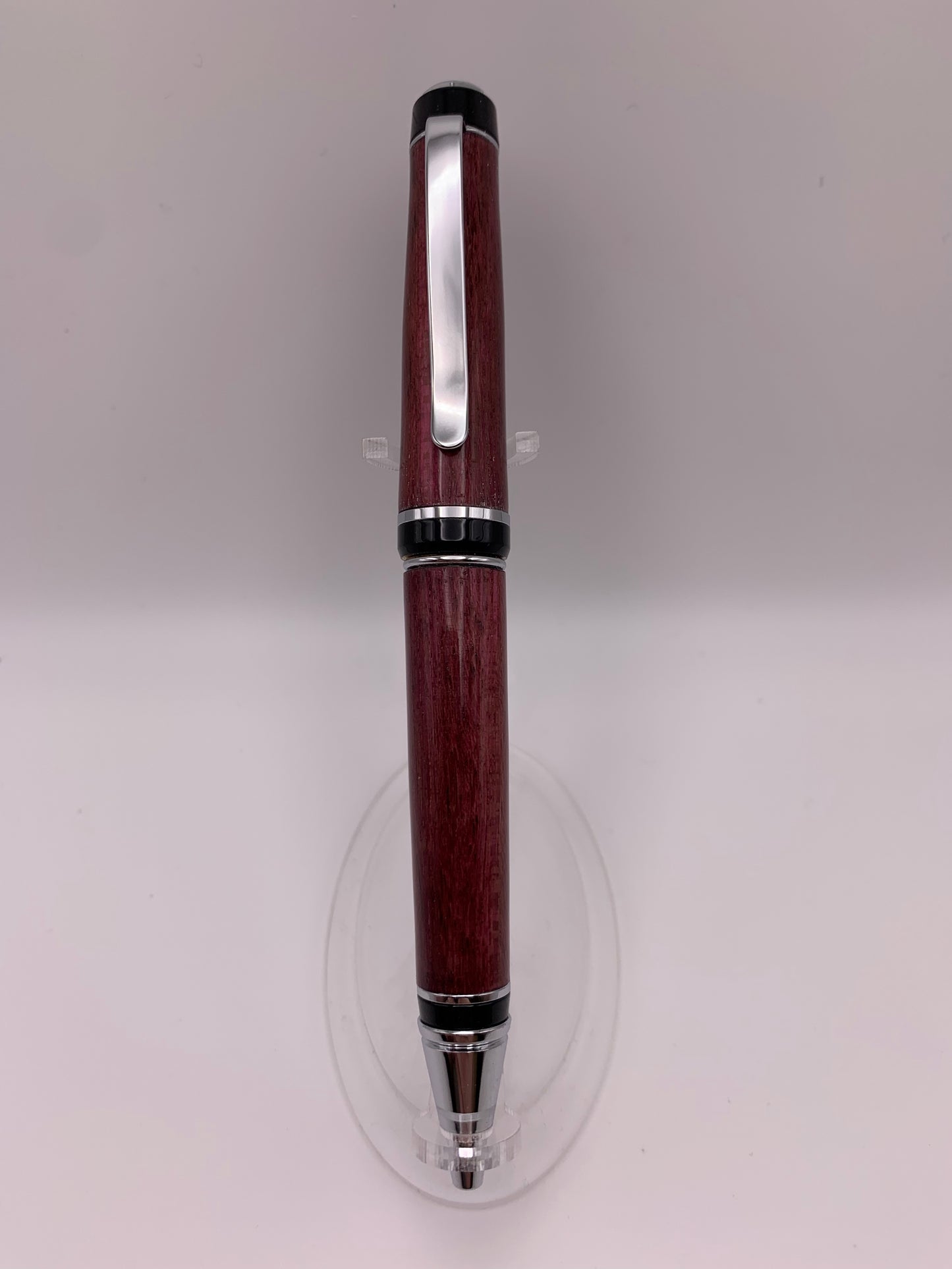 Handmade Wooden Pen: Purpleheart Big Ben in Black and Chrome