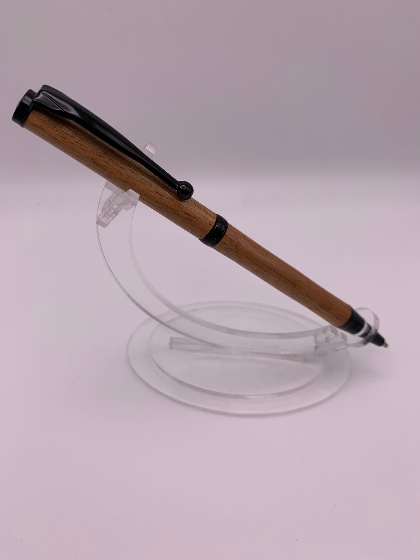 Handmade Wooden Pen: Merbau Slimline Pen in Black Chrome