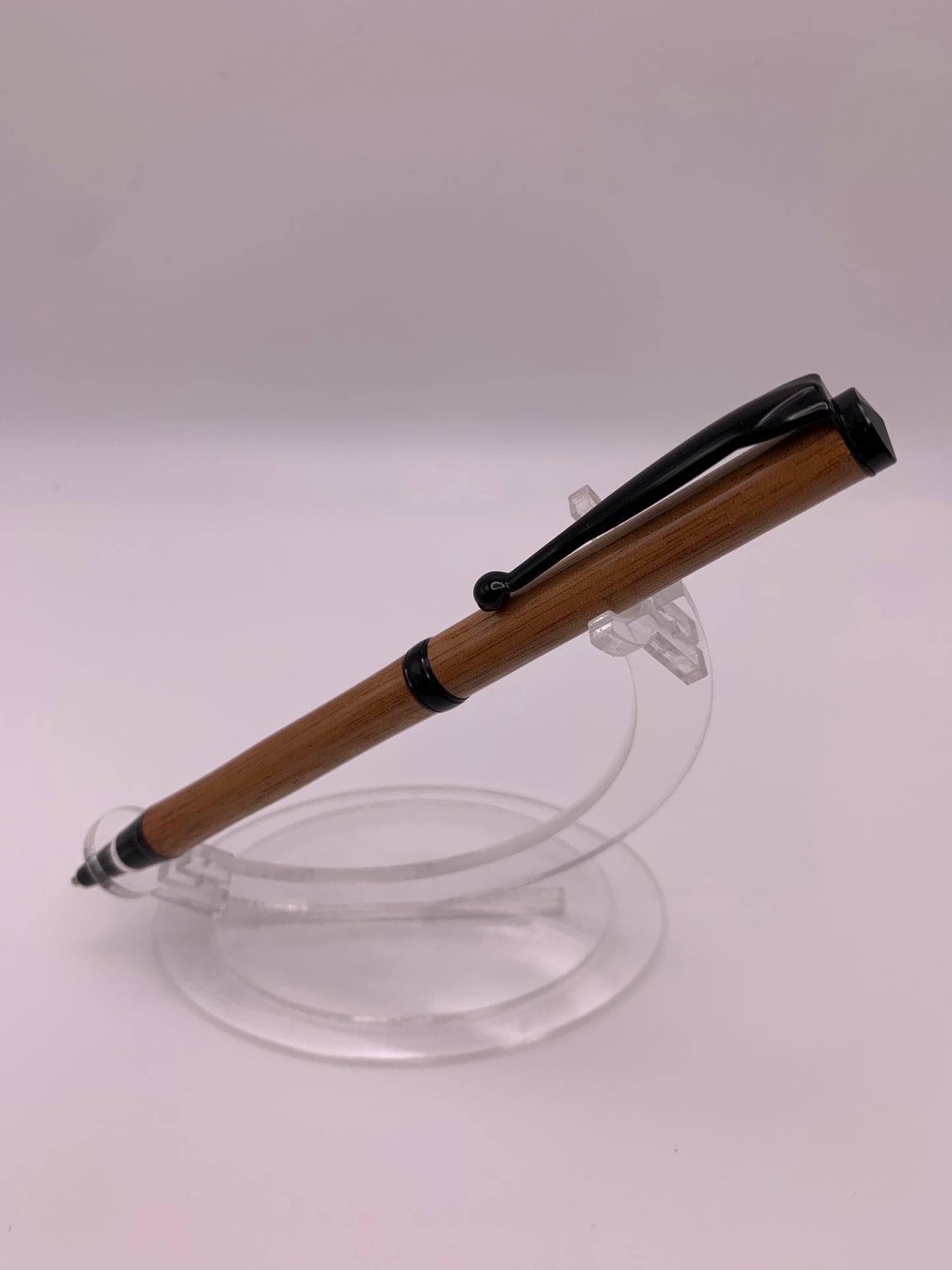 Handmade Wooden Pen: Merbau Slimline Pen in Black Chrome