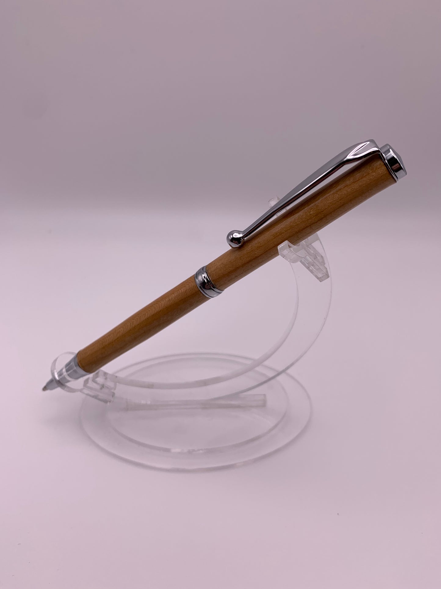 Handmade Wooden Pen: Cherry Slimline Pen in Chrome