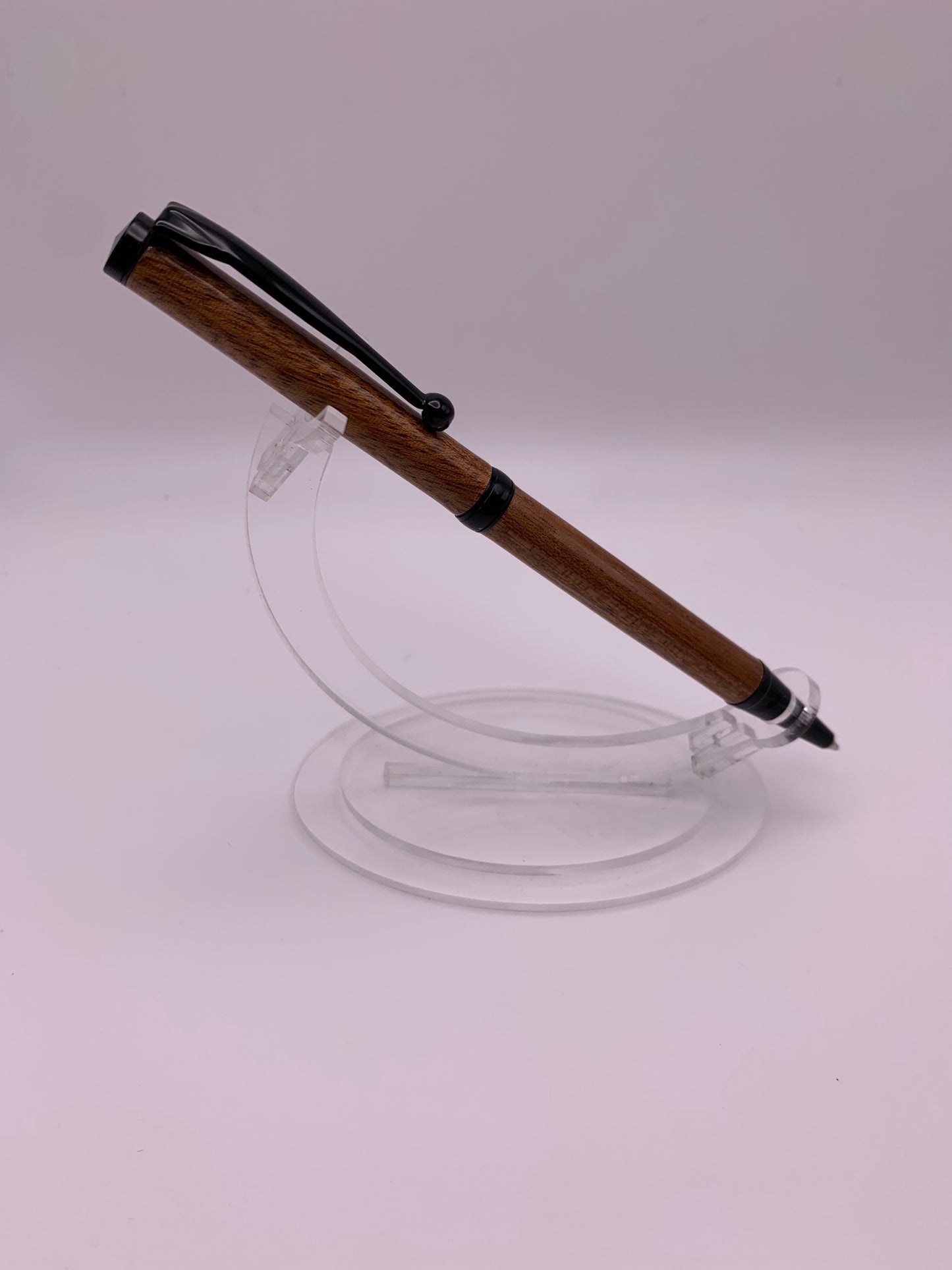 Handmade Wooden Pen: Sapele Slimline in Black Chrome