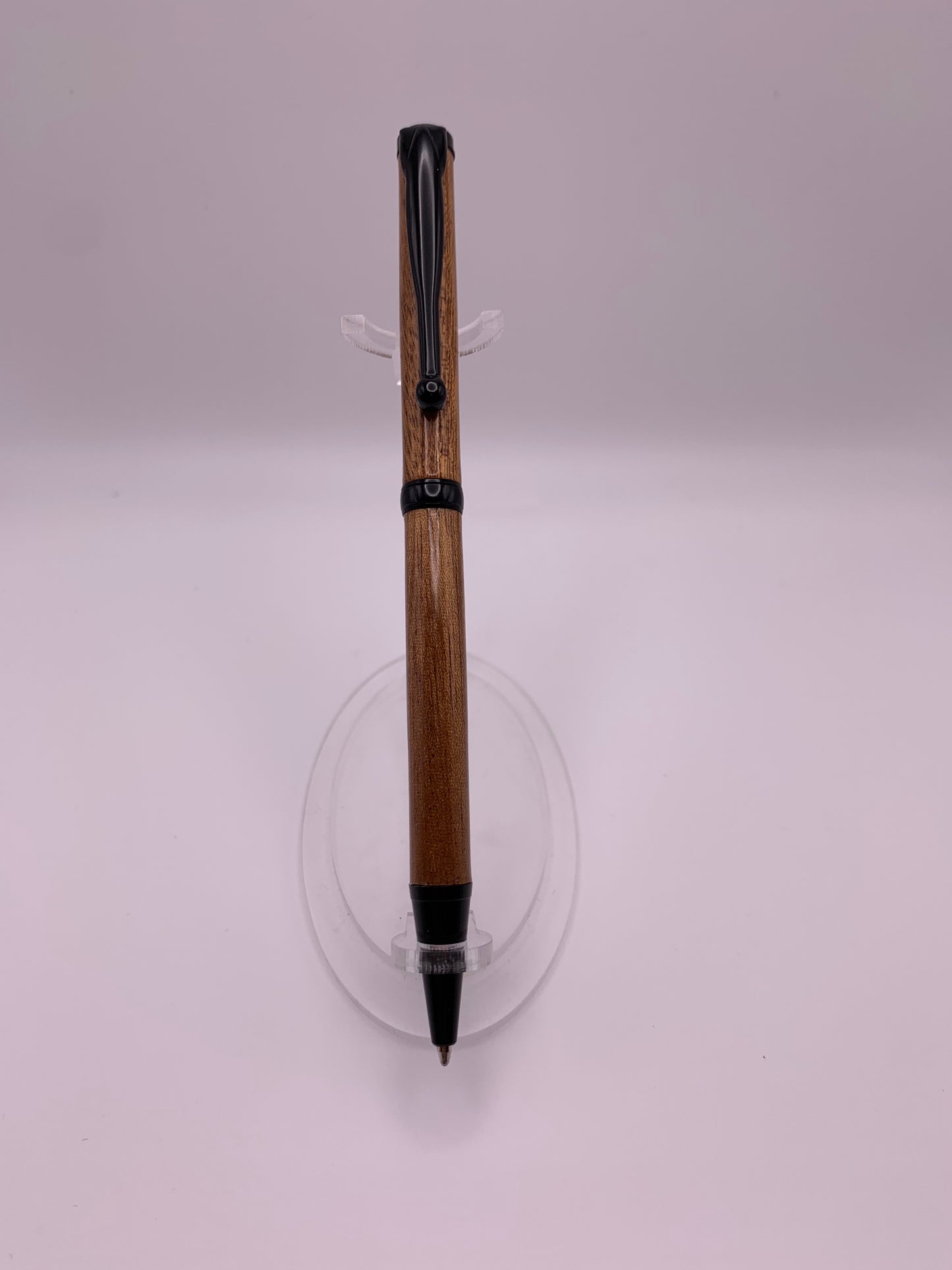 Handmade Wooden Pen: Sapele Slimline in Black Chrome