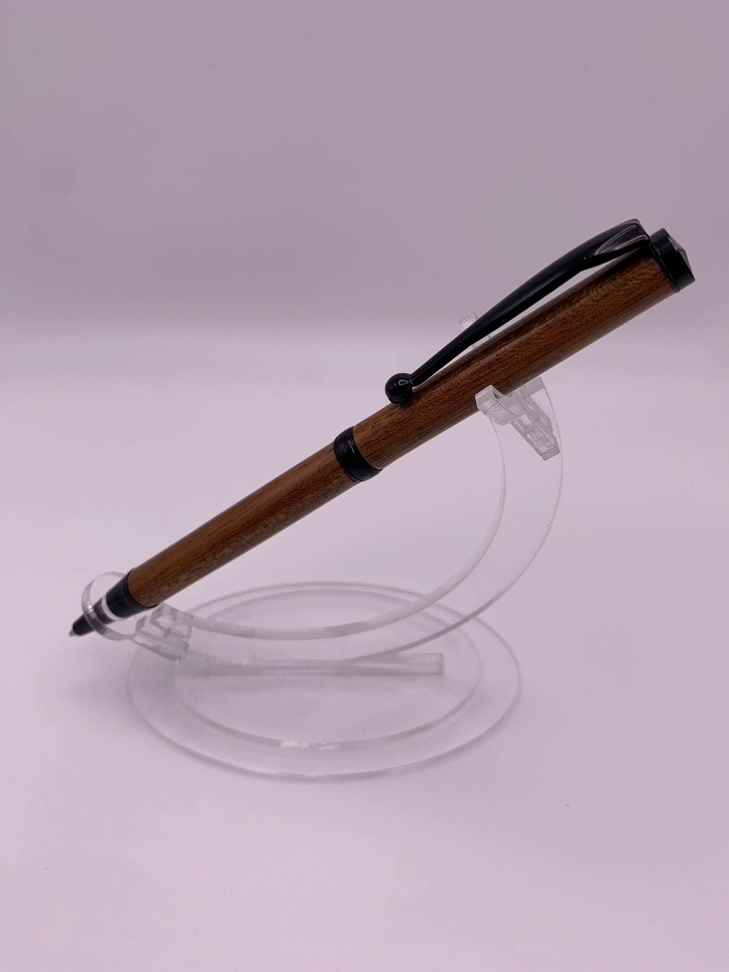 Handmade Wooden Pen: Sapele Slimline in Black Chrome