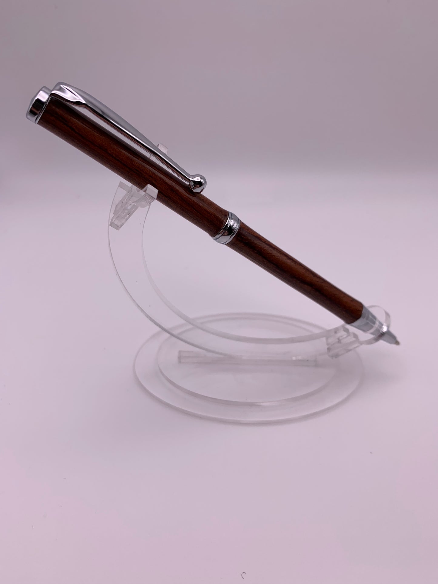 Handmade Wooden Pen: Bubinga Slimline in Chrome