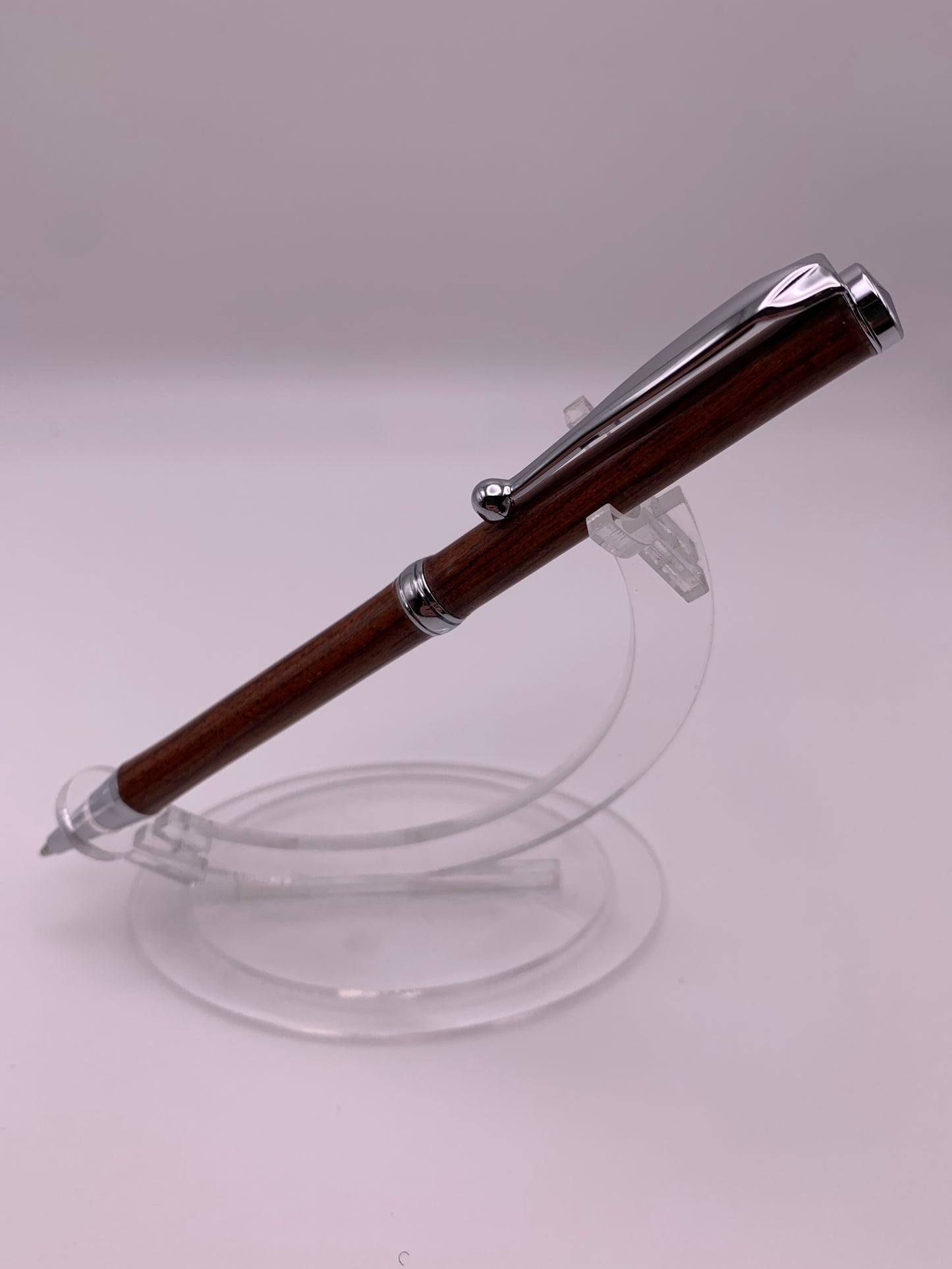 Handmade Wooden Pen: Bubinga Slimline in Chrome