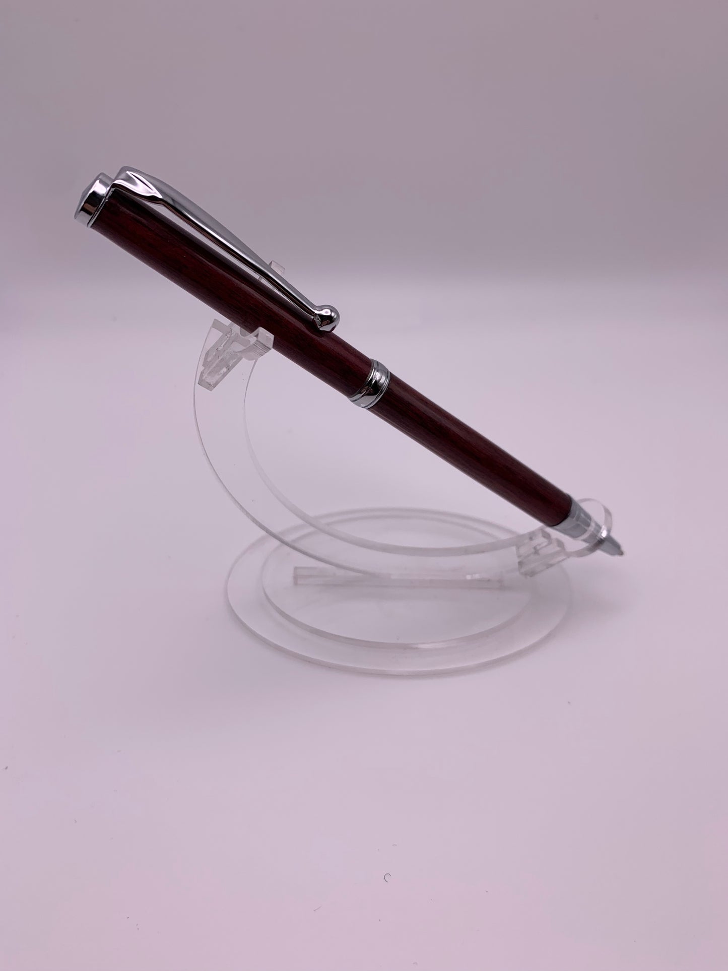 Handmade Wooden Pen: Purpleheart Slimline in Chrome