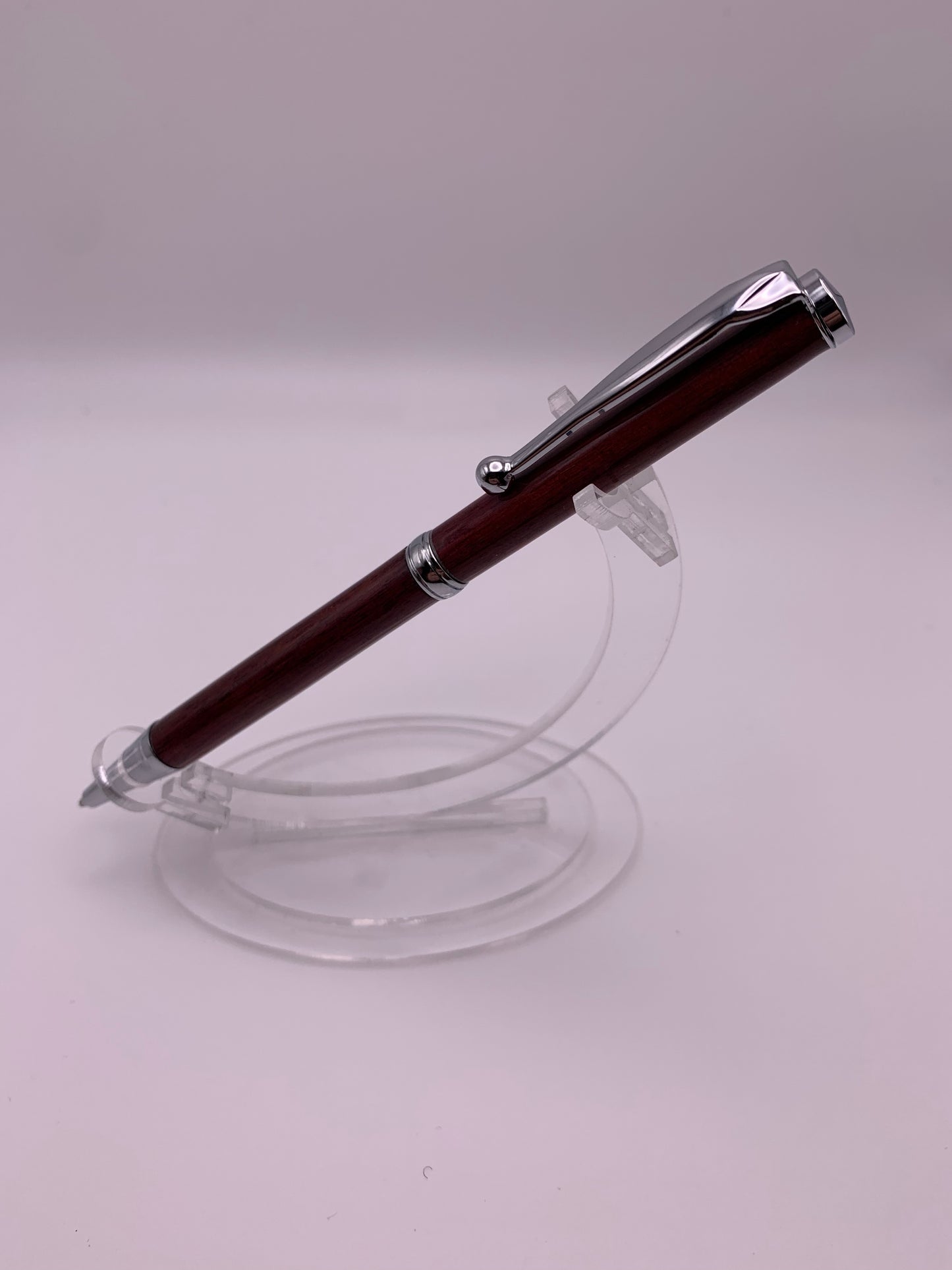 Handmade Wooden Pen: Purpleheart Slimline in Chrome