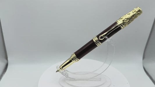 Handmade Wooden Pen: Rosewood Victorian Pen in Gold