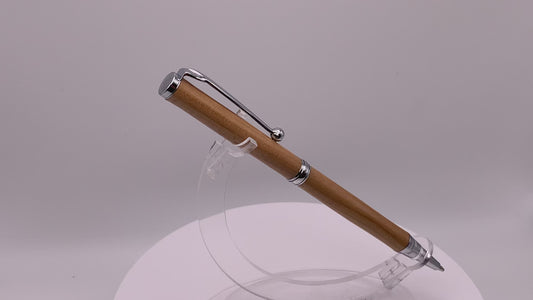 Handmade Wooden Pen: Cherry Slimline Pen in Chrome