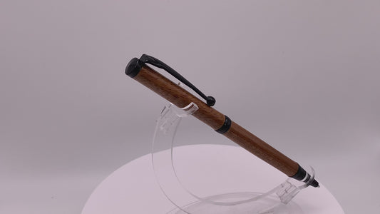 Handmade Wooden Pen: Sapele Slimline in Black Chrome