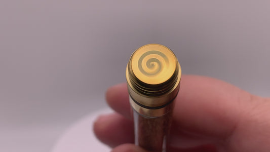 Handmade Wooden Pen: Zebrawood Fidget Spinner Pen in Gold