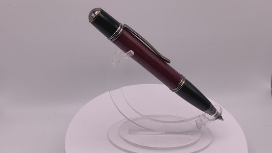 Handmade Wooden Pen: Purpleheart Gatsby Black and Gunmetal